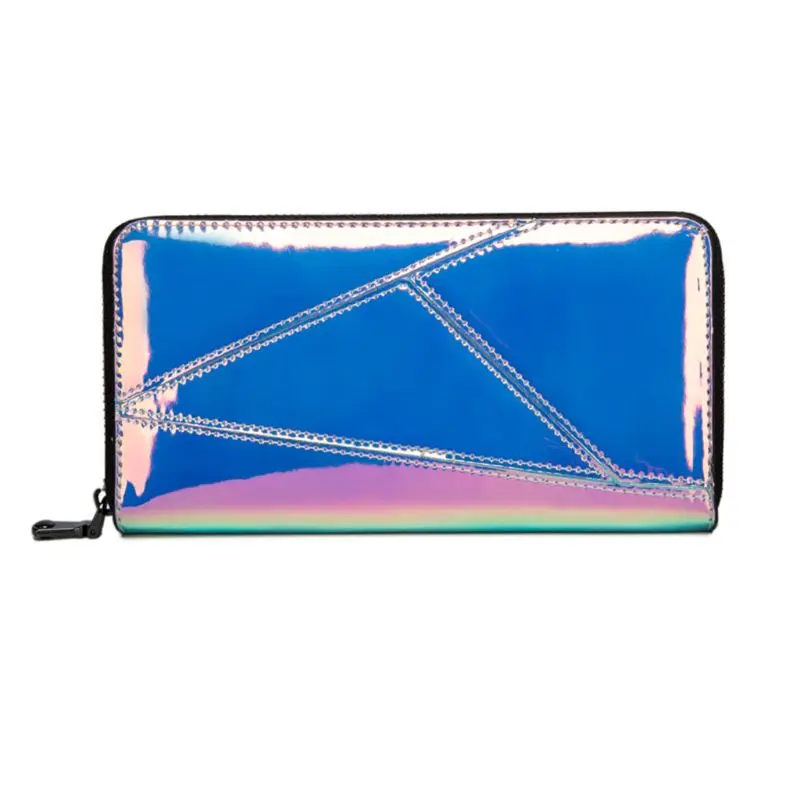 Женский голографический клатч из искусственной кожи Длинный кошелек с