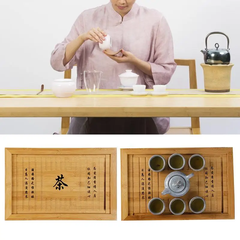 

Chinese Traditions Bamboo Tea Tray Solid Bamboo Tea Board Kung Fu Tea Tools For Cup Teapot Crafts Tray Chinese Culture Tea Set