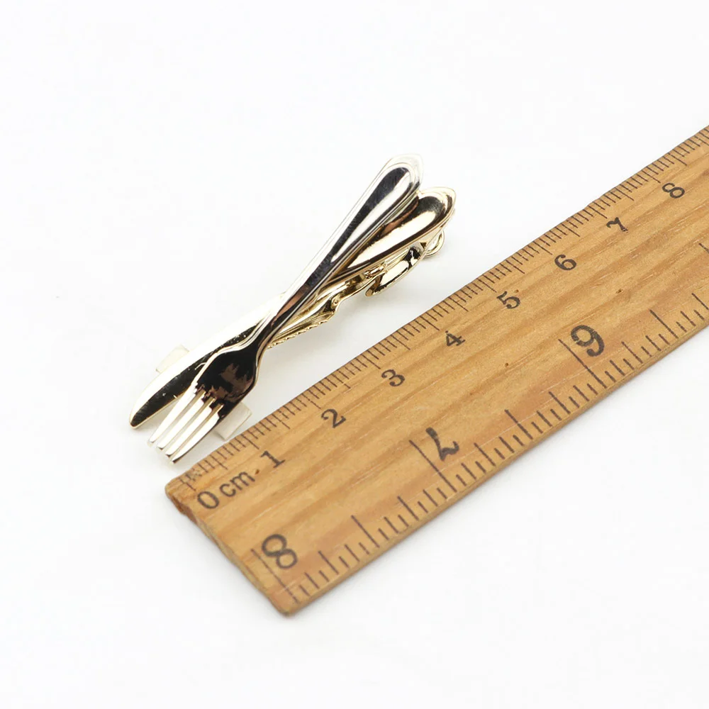 Модные металлические зажимы для галстука-бара вилки ножа ложки застежка