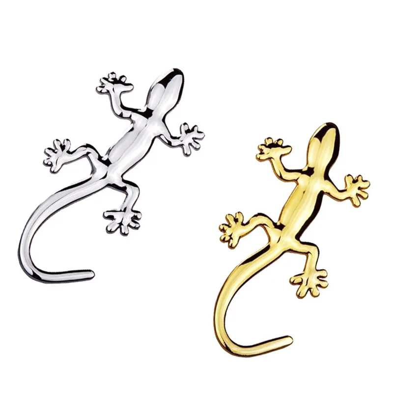 Крутая Авто Наклейка 3D Ящерица Геккон высечки Золото Серебро наклейка бампер для