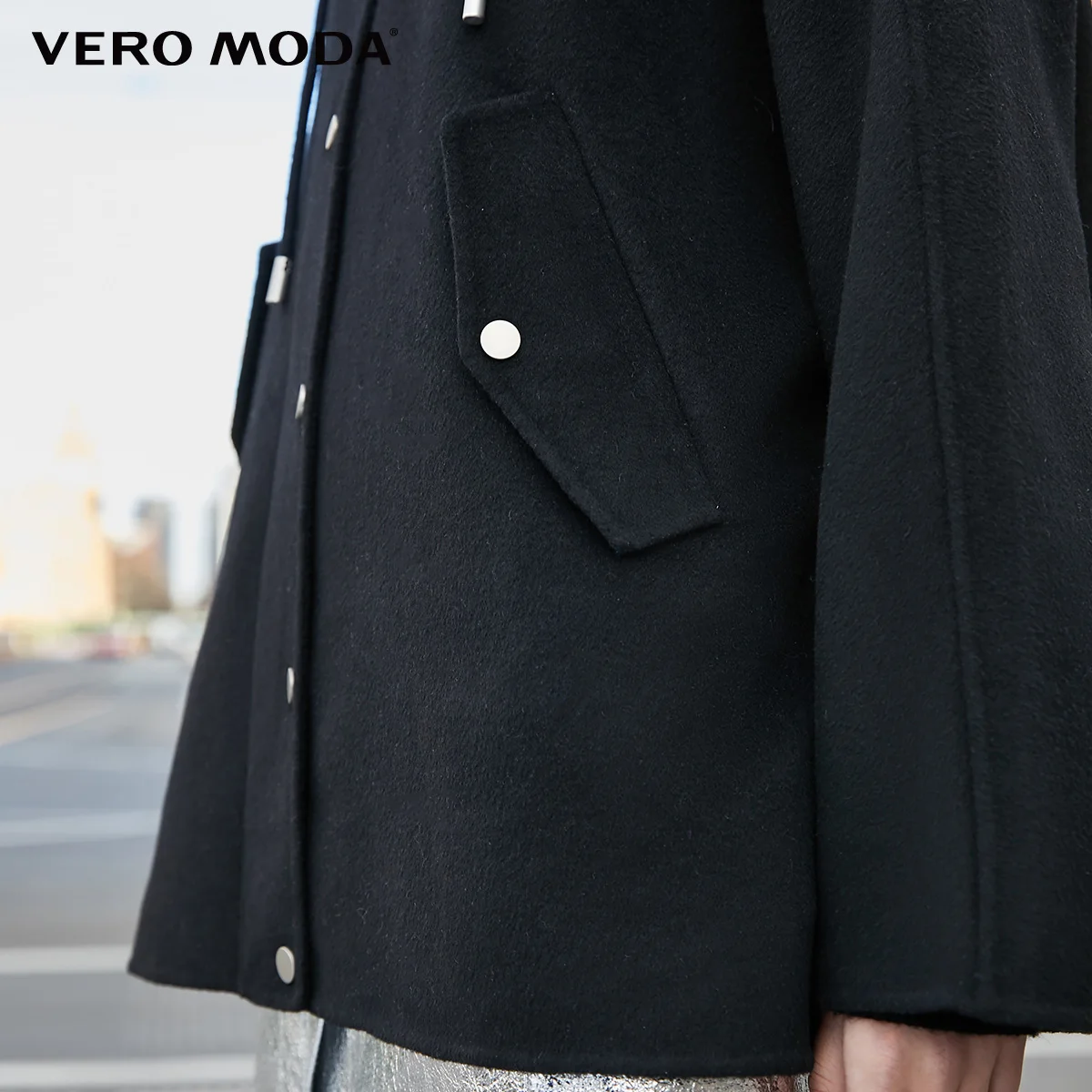 Vero Moda Женское пальто из овечьей шерсти с воротником страуса | 319327548|Женские
