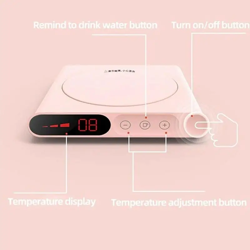 

Mini Heating Coasters USB Charging Warmer Heat Base Adjustment Temperature Constant Insulation Mat Mug U0H9