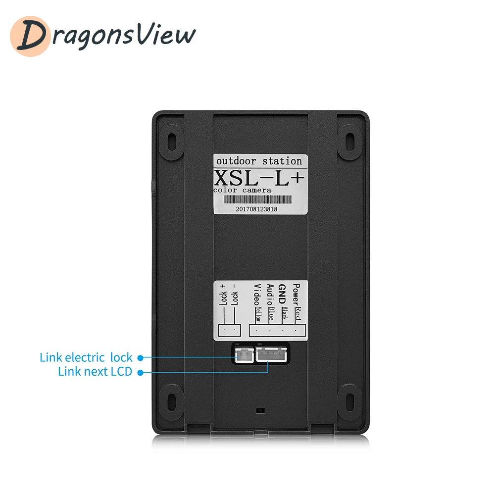 

DragonsviewVideo Door Phone Intercom 2 Doorbell Camera 4.3 Inch 1000TVL IR Night Rainproof Outdoor Panel Unlock for Apartment