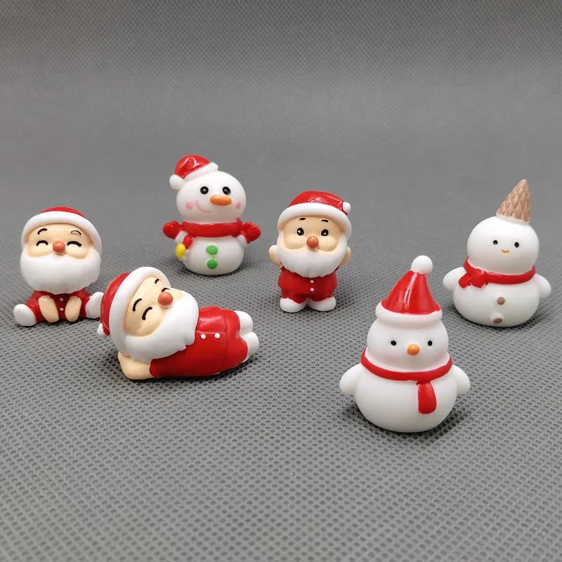 

3D Miniature Christmas Santa Snowman Fairy Garden Accessories DIY Terrarium Figurines Ornaments Christmas Decorations For Home