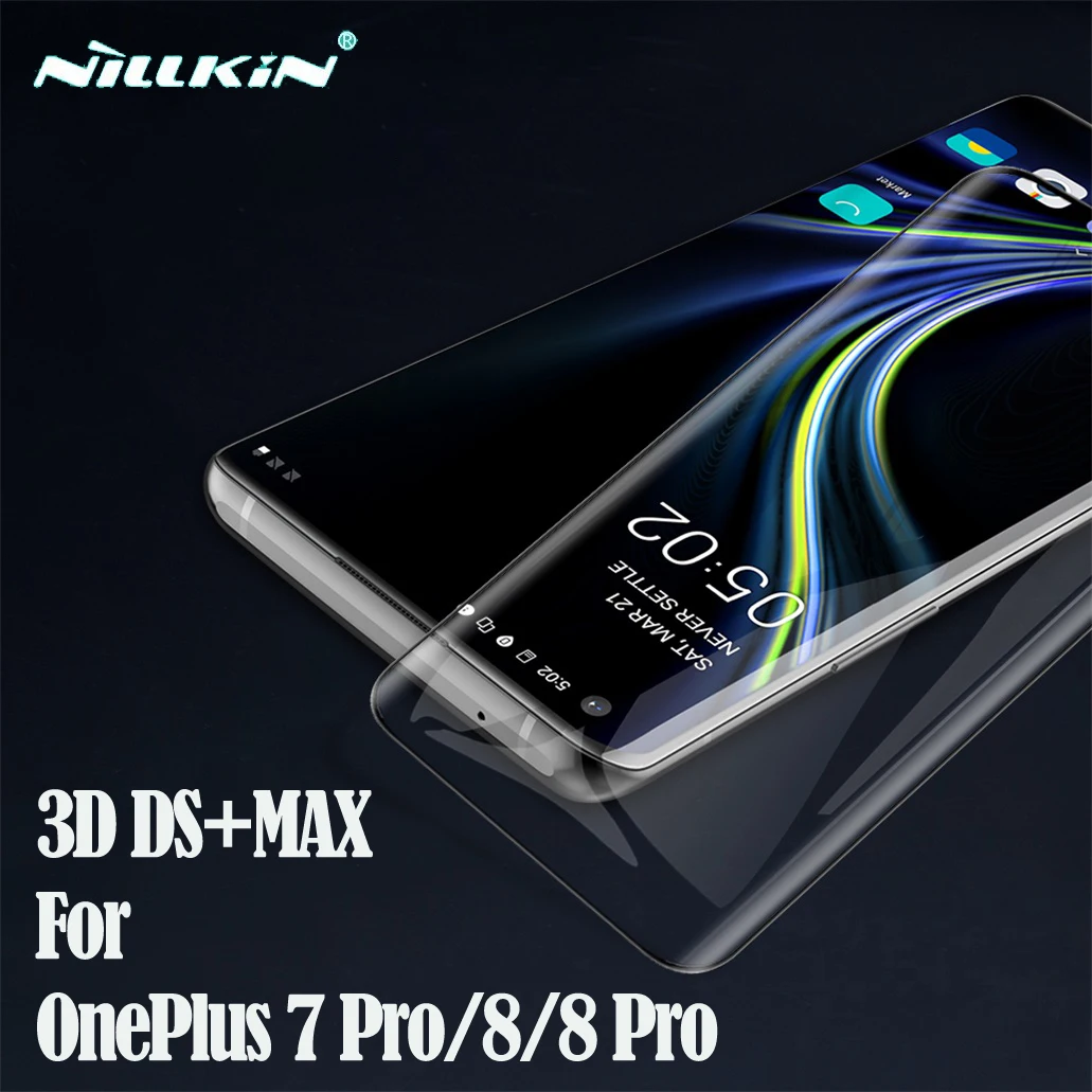 Закаленное стекло для OnePlus 8 Pro 7 Nillkin 3D DS + MAX противоударное полная защита экрана One
