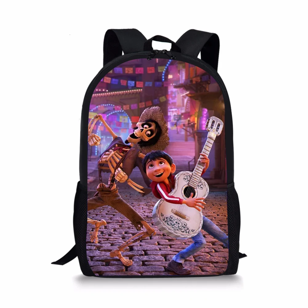 Children's Backpack COCO Music Skull Pattern Students School Bags Colorful Design Book-Bags Mochila Women's Travel Bags
