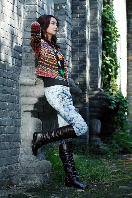 Модные женские сапоги из искусственной кожи весенние Botas Женская эластичная