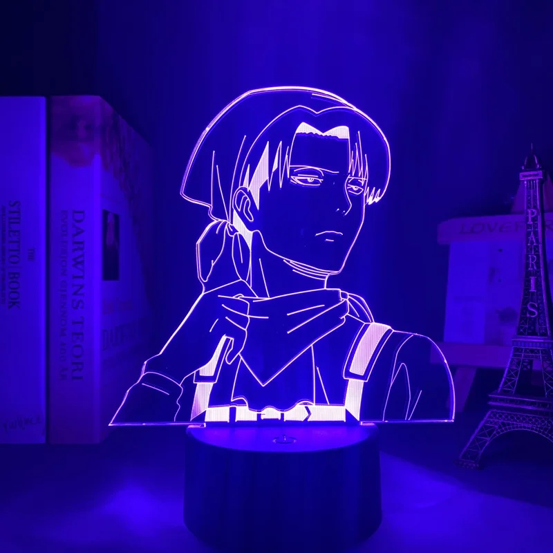 

Anime Levi Ackerman Acrylic 3d Lamp Attack on Titan for Home Room Decor Light Child Gift Levi Ackerman LED Night Light Anime