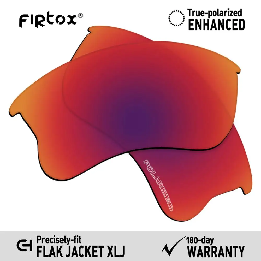 Firtox Anti-Seawater Polarized Lenses Replacement for-Oakley Flak Jacket XLJ Sunglasses (Lens Only) - Purple Red Mirror