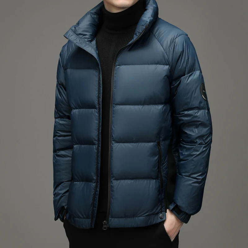 New 2022 Winter Solid Color 90% White Down Jackets Men's Fashion Tops Casual Graphene Thick Warm Coats Outwear Black Down Parkas