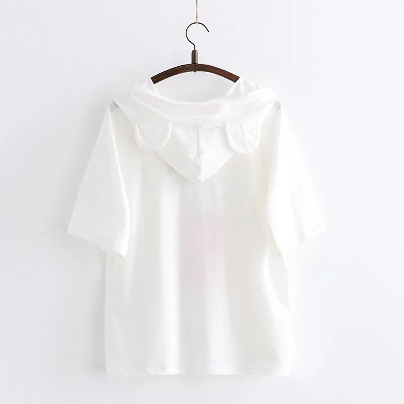 Женские футболки с капюшоном хлопковая Футболка мультяшным принтом весна 2020 Femme