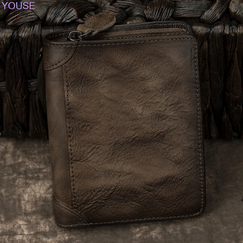 Мужской короткий кошелек из натуральной воловьей кожи | Багаж и сумки