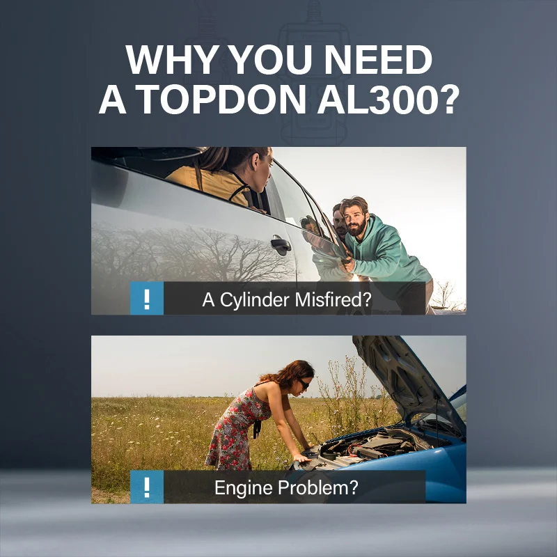 TOPDON AL300 OBD2 сканер Профессиональный EOBD OBDII считыватель кодов проверка двигателя OBD