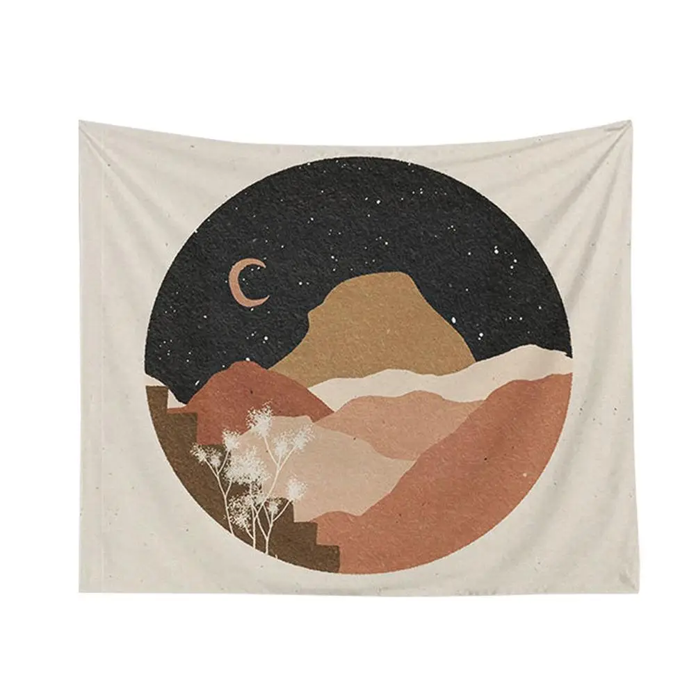 Психоделический гобелен с Луной цветочные настенные ковры спальни гобелены