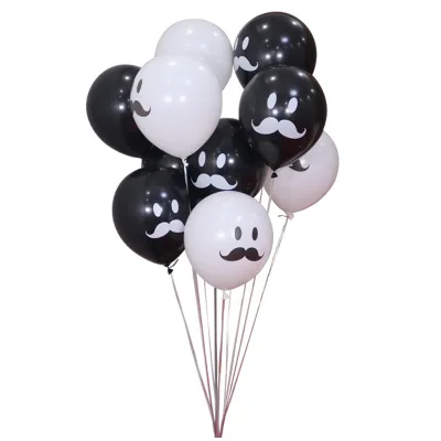 

50pcs 12 Inch Latex Balloons Quality White Balloons Moustache Balloons Stag Night Decoration Fathers Day Party Decor Balloons