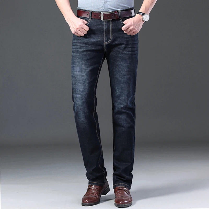 Мужские эластичные джинсы NIGRITY повседневные брюки из плотной джинсовой ткани