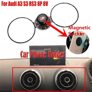 for audi a3 s3 rs3 8p 8v 2013 2017 real carbon fiber auto accessories magnetic car phone holder free global shipping