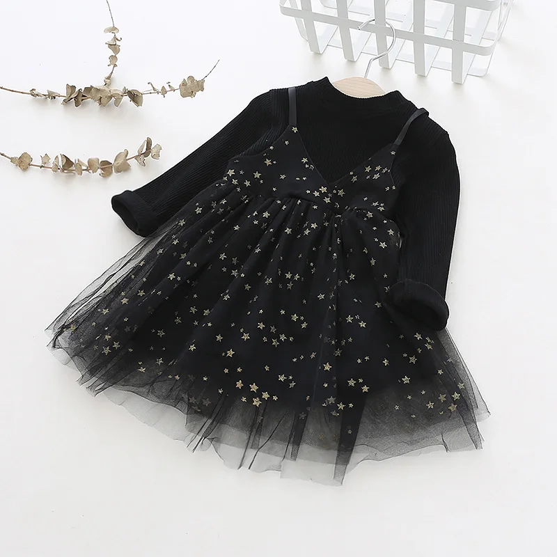 2020 Spring Children's Clothing New Ins Girl Dress 1-5 Years Old Kids Fake Two-pointed Mesh Pettiskirt Princess Party | Детская