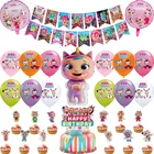 Воздушные шары для младенцев, кукольный шар с углами, баннер на день рождения, плач, магический слез, торт, Топпер, принцесса, детский Декор для вечеринки