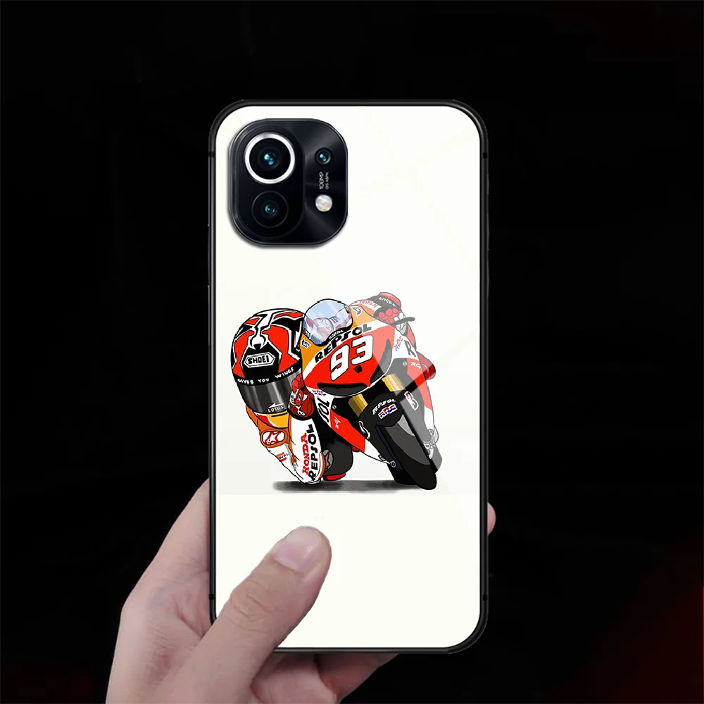

Marc Marquez Moto 93 Tempered Glass Phone Case Cover For Xiaomi Mi Note 9 10 11 T Pro Lite Ultra Bumper Cover Hot
