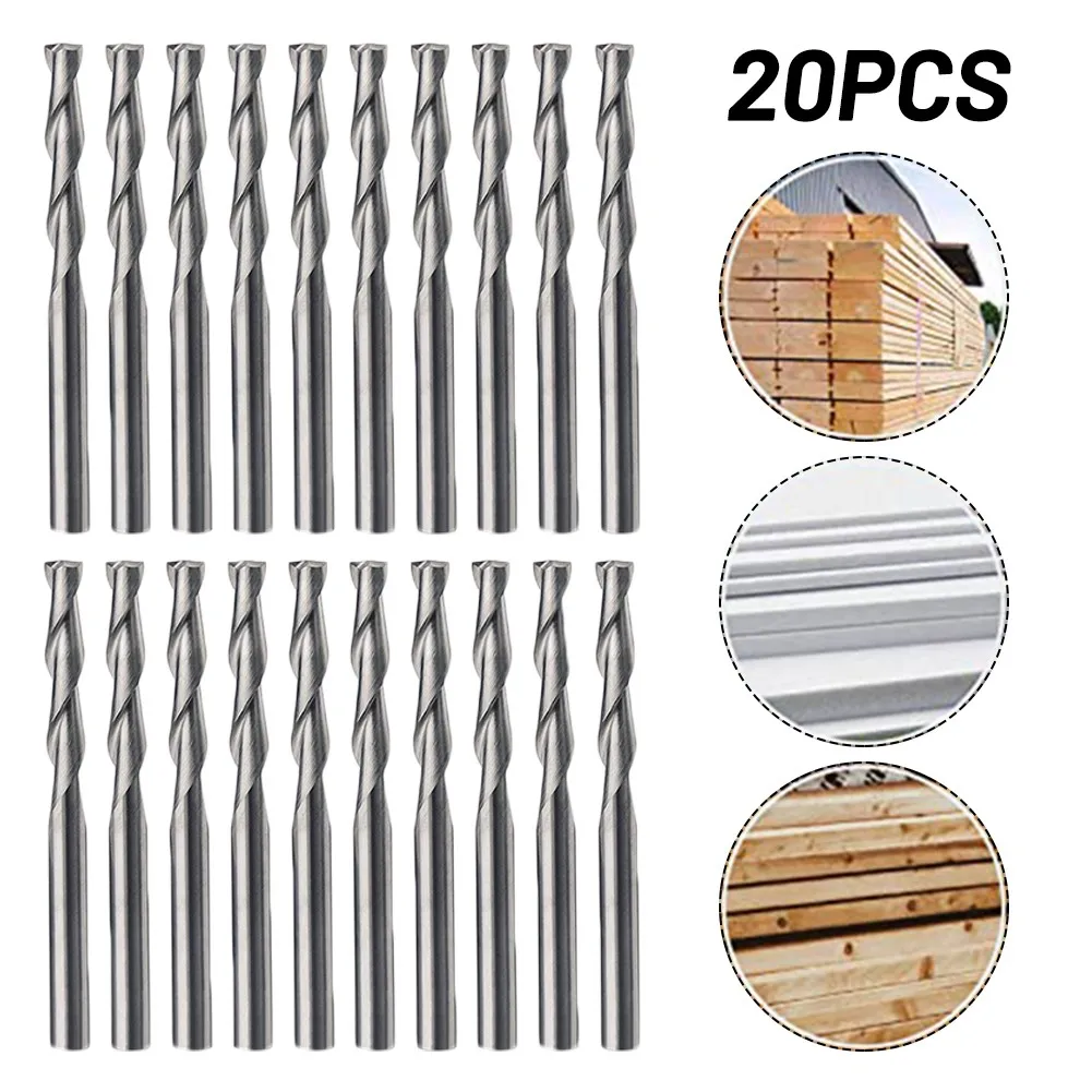 

1/8\\\" End Mills Router Drill Bit 20pcs 38.5mm Cutting Tool Groove-shaped