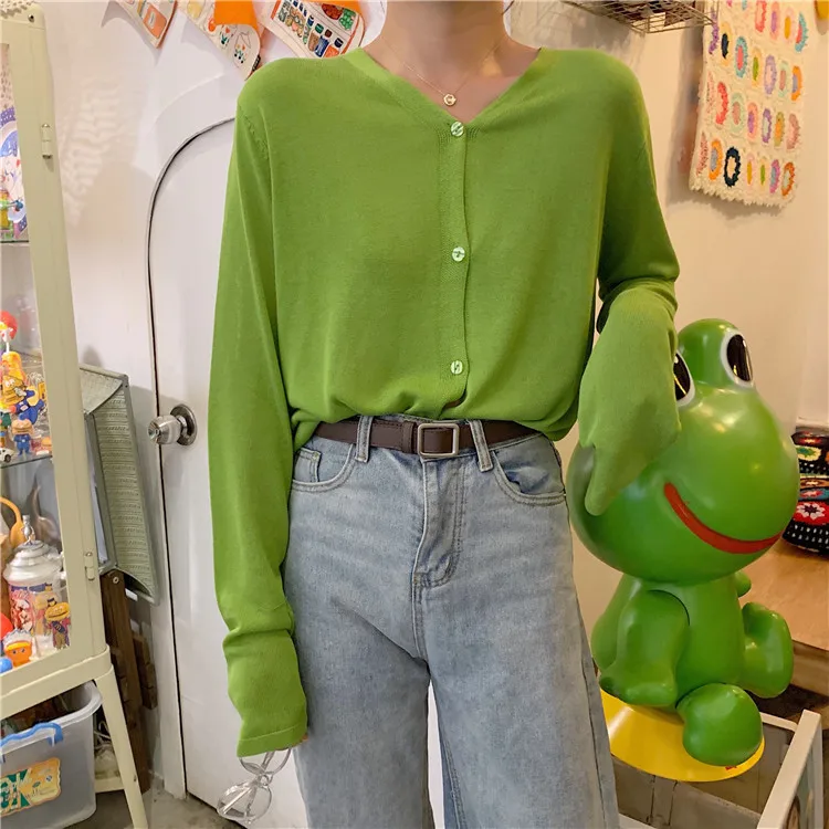 Новинка 2019 модные женские кардиганы вязаные свитера зеленые свитера| |