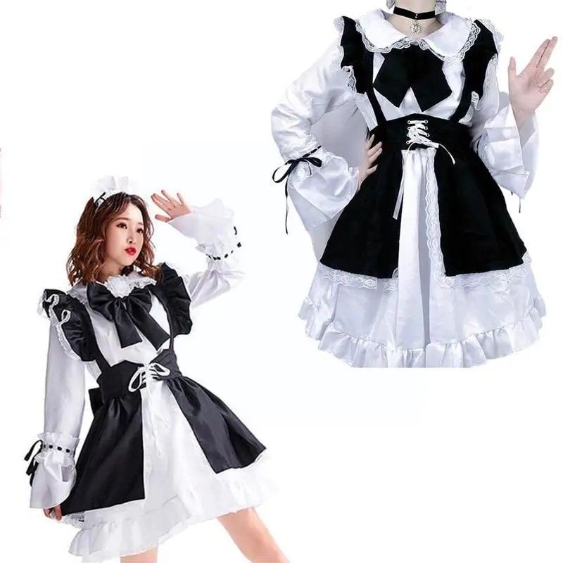 

Women Maid Outfit Japanese Anime Cosplay Costumes Maid Dress Lolita Kawaii Dresses Clothes Cute Cosplay Costume Women Goth M8X1