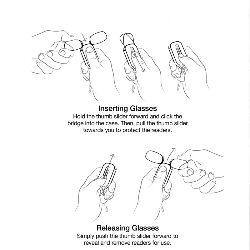 Мини-очки для чтения с брелоком и клипсой носа мужчин женщин портативные