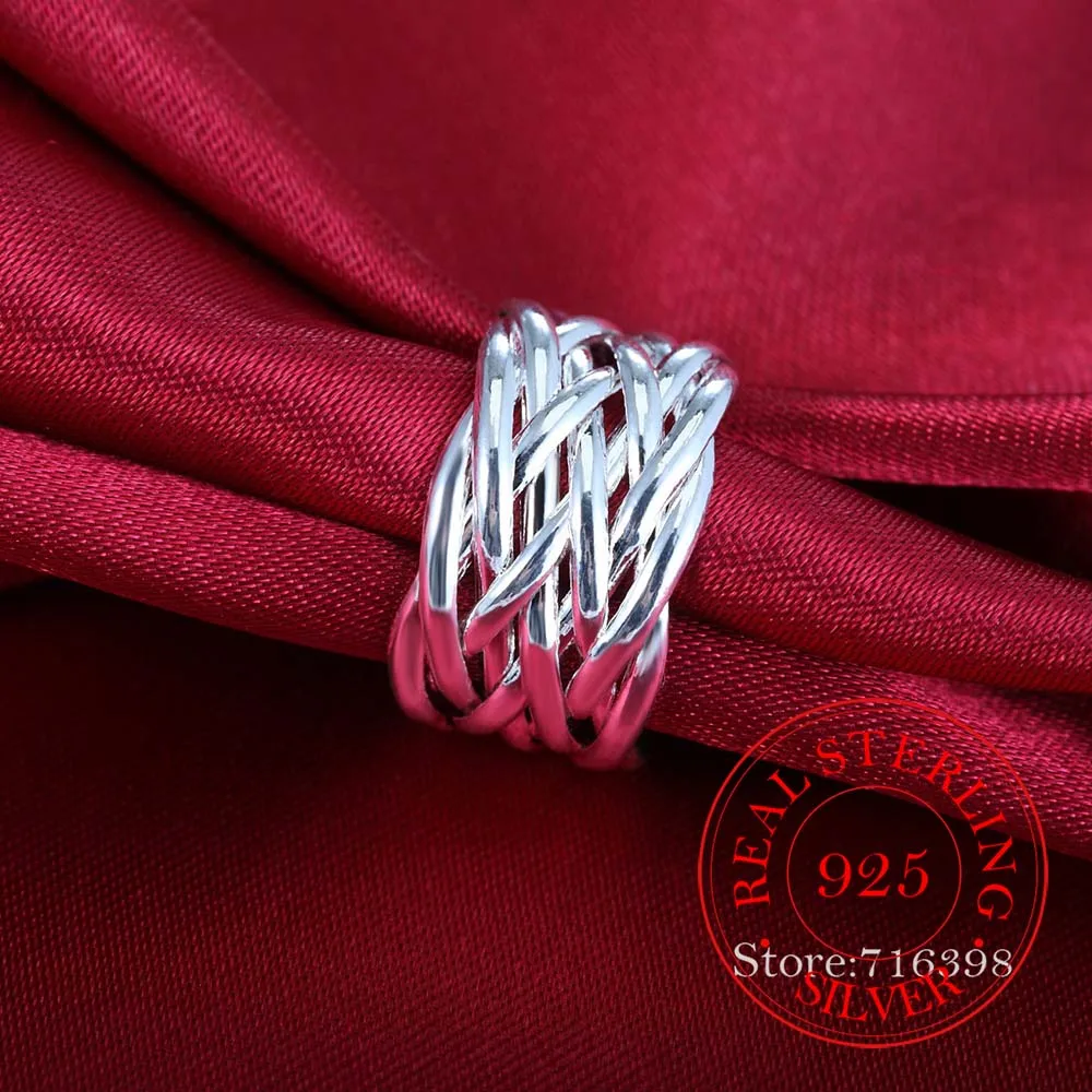 

High-quality 925 Sterling Silver Rings for Women Men Female Double Cross Cz Crystal Infinity Ring Bague Argent 925 Anillos Mujer