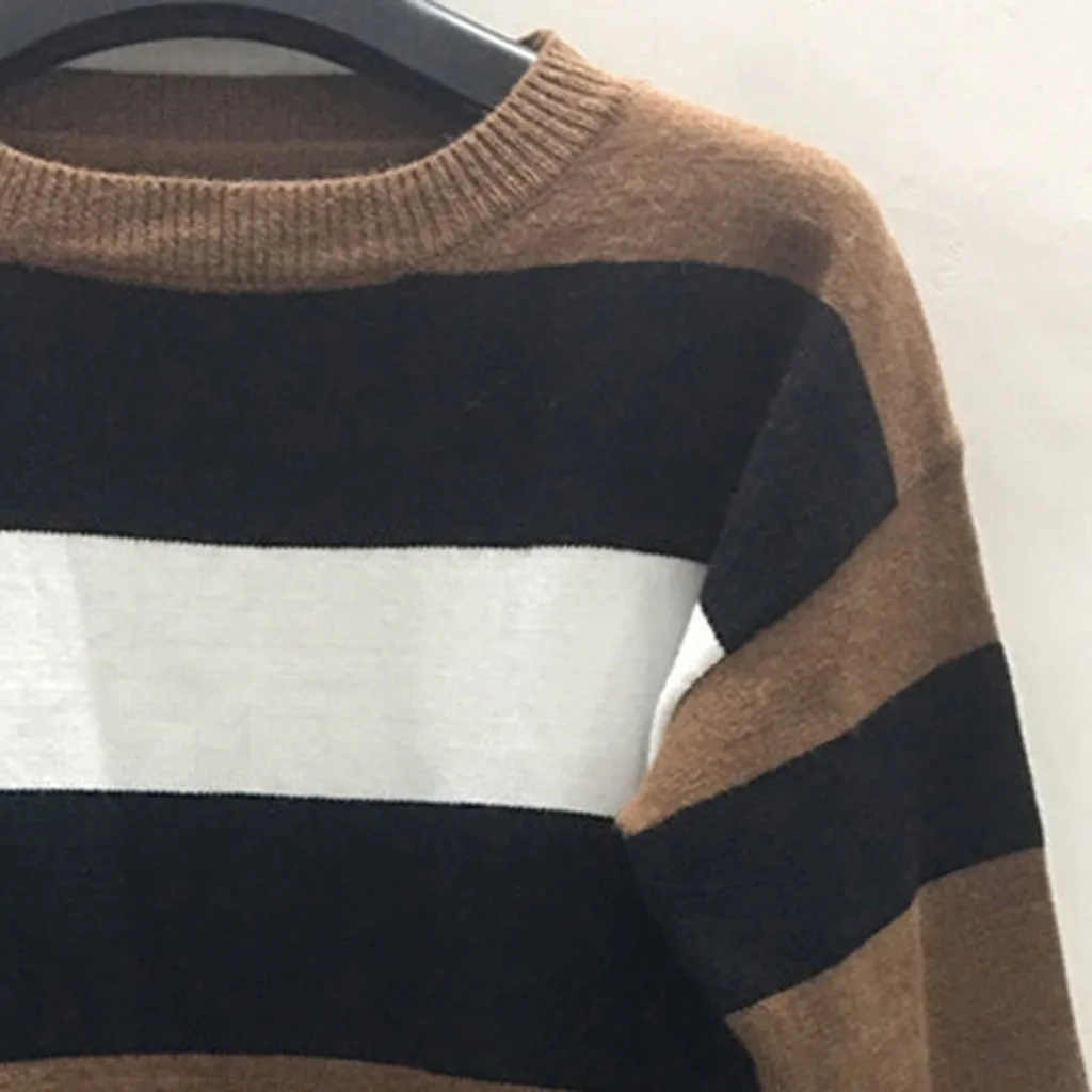 

SAGACE Stripe Sweater Women's Casual Loose Sweaters Autumn Fashion Turtleneck Knitwear Loose Pullovers Jumper Pull Femme A30114