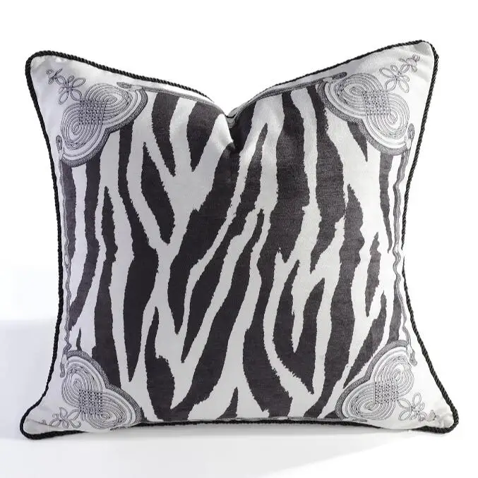 Американский чехол для подушки черно-белая наволочка с изображением лошади