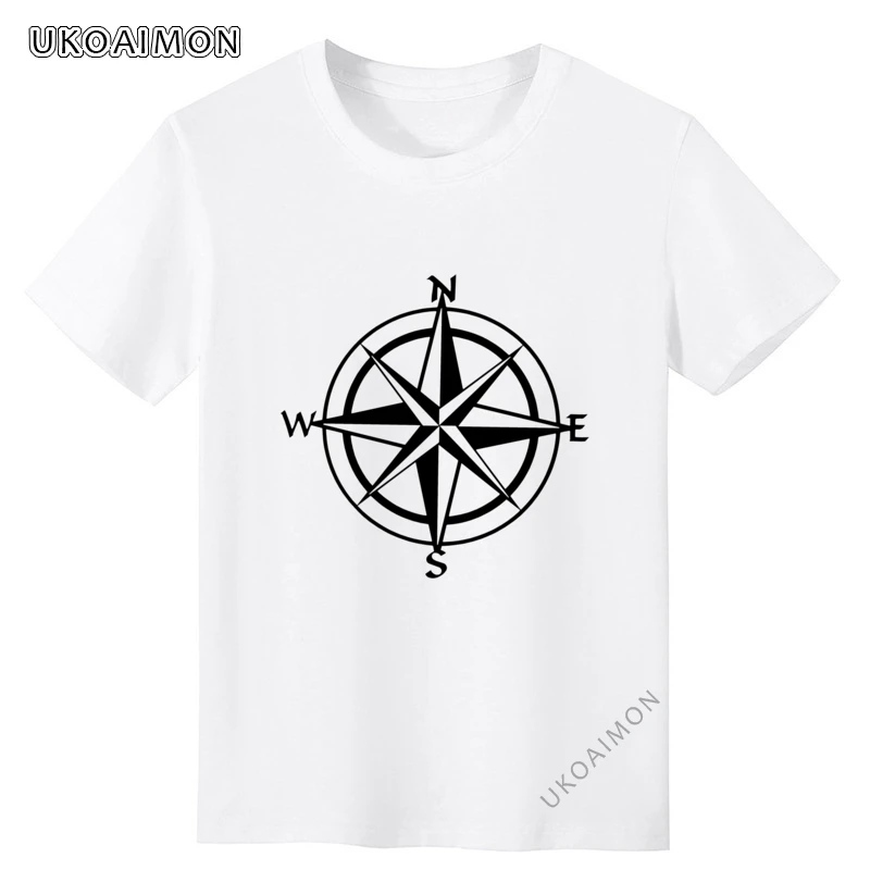 

Футболка унисекс с круглым вырезом, брендовая крутая Облегающая рубашка с принтом ветра, розы и компас, дешевые простые хлопковые мужские ф...