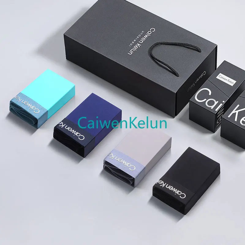 Men's Breathable Underwear Briefs Ice Silk Seamless Ultra-thin Breathable Antibacterial Trend Boxer Shorts New 4 Pcs Gift Box