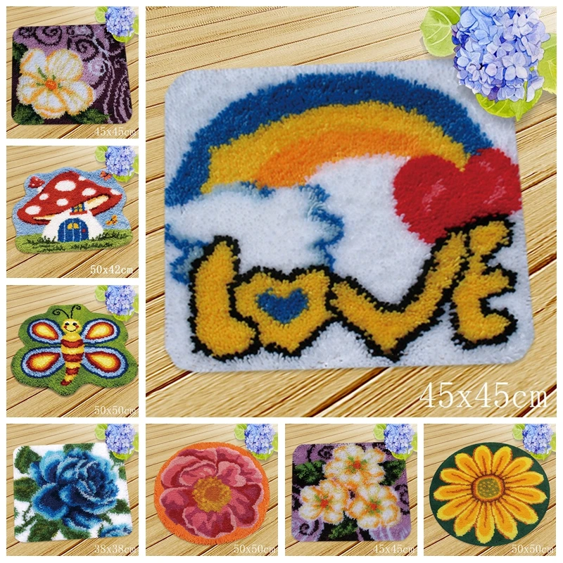 Радужная Цветочная подушка смитрнк игла для вышивки ковров посылка пуговиц все