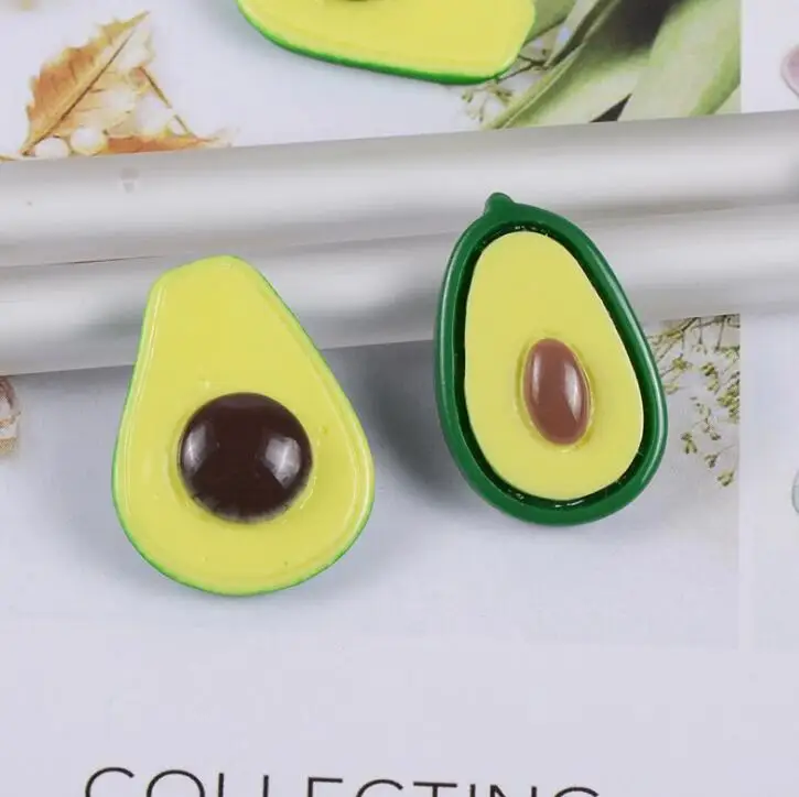 Кавайные кабошоны из смолы с плоской задней стороной 20 шт./лот авокадо