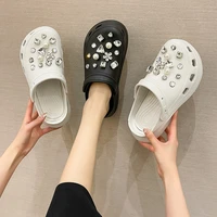 nursing clogs shoes for women 2021 summer crocks women sandals platform 9cm clogs female flats wide slippers ladies shoe