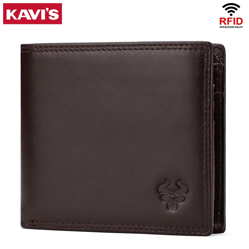 

NEW Brand Genuine Cowhide Leather Men Wallet Business Small Mini Card Holder Fashion PORTFOLIO Portomonee Hasp Male pockect