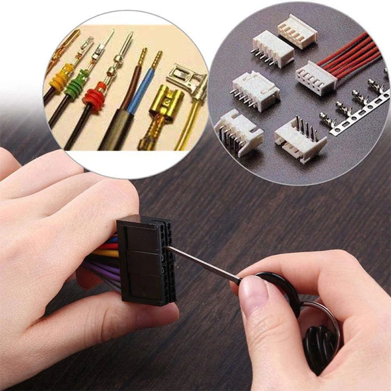 

Auto Terminal Removal Tool, Car Electrical Wiring Pin Extractor Connector Puller Kit ,Depinning Tool Set(18Pcs)