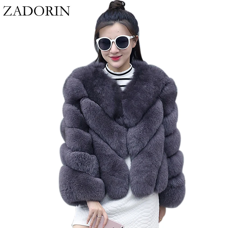 Новинка уличная одежда ZADORIN меховое пальто из искусственного меха женские зимние