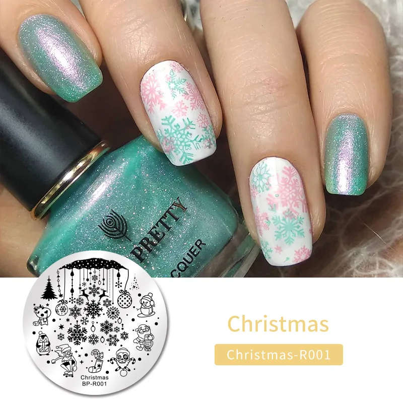 Christmas Day20 BORN PRETTY дизайн ногтей штамп штамповка шаблон цветок геометрии любовь DIY маникюр изображение пластины из нержавеющей стали дизайн ногтей трафарет - Цвет: Christmas Day20