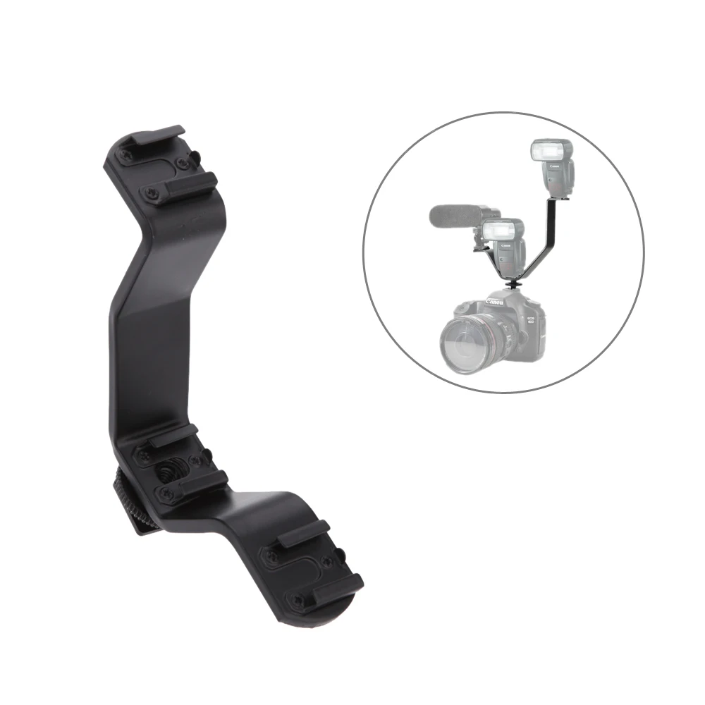 Universal Dual Hot Shoe V Mount Bracket for DSLR Camera Led Video Light Microphones Monitors on Cameras Camcorders | Электроника