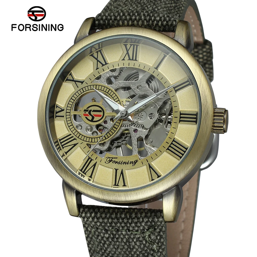 

Forsining Retro Fashion Design Skeleton Sport Mechanical Watch Luminous Hands For Men Top Brand Luxury Leather Wristwatch Gifts