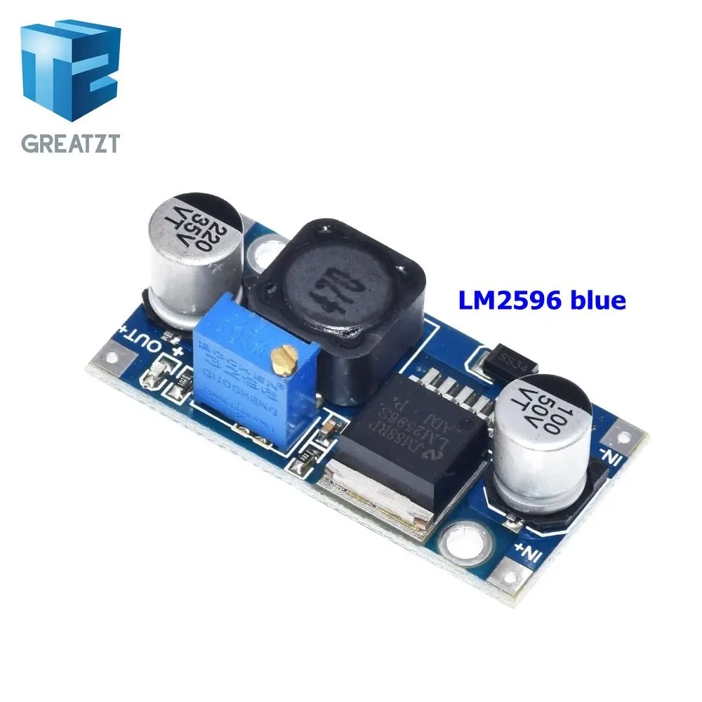 Высокое качество 3A Регулируемый DC-DC LM2596 LM2596S вход 4 V-35 V Выход 1,23 V-30 В постоянного тока dc понижающий Питание Регулятор модуль - Цвет: LM2596 Blue