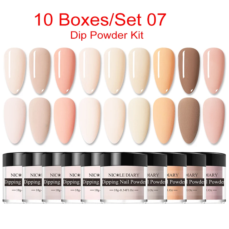 Набор пудры NICOLE DIARY10/40 шт./компл. для ногтей натуральный сухой стойкий фруктовый