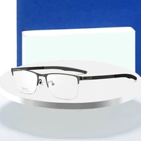 pure titanium half rimless eyeglasses frame new 2022 fashion men titanium glasses optical prescription eyewear male spectacles