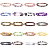 real natural quartzs stone stretch bracelets for women men 8mm bead bracelet amethysts rhodonite lava yoga healing reiki jewelry