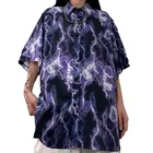 Рубашка женская летняя, свободная, в стиле хип-хоп, с принтом молний, 3XL, 2020