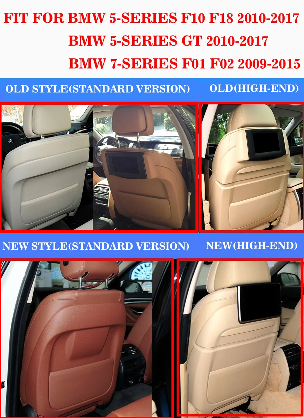 Кожаная накладка на спинку сиденья автомобиля для BMW F07 F10 F11 F18 F01 F02 520 5 series GT & 7