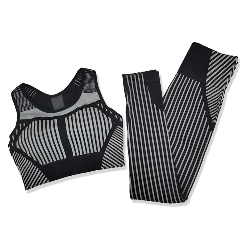 

Strip Seamless Women Yoga Set For Fitness Sports Suits Gym Wear Clothing Running Top Bra Leggings Workout Pants Tracksuits -40