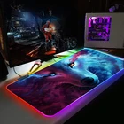 Gaming Keyboard RGB Lobo Luminoso геймера большого размера Xxl, коврик для мыши с изображением светодиодный светящийся USB клавиатура красочные стол коврик для мыши для ПК, ноутбука, настольного компьютера